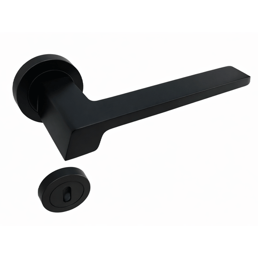 ECO LINE DOOR HANDLES Z01-A397 BLACK MAT (ROUND BASE)