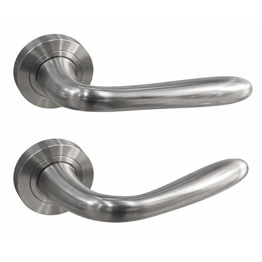 ECO LINE DOOR HANDLES A22 01 SATIN NICKEL (ROUND BASE)