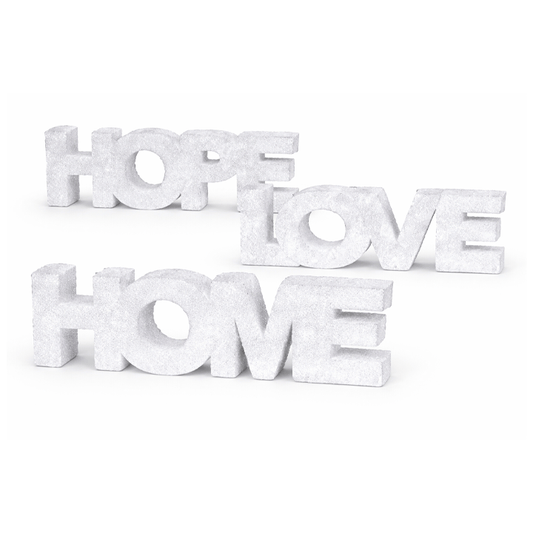 ΔΙΑΚΟΣΜΗΤΙΚΑ ΓΡΑΜΜΑΤΑ FOAM HOPE/HOME/LOVE 25X7X2CM GLITTER (3ASS)