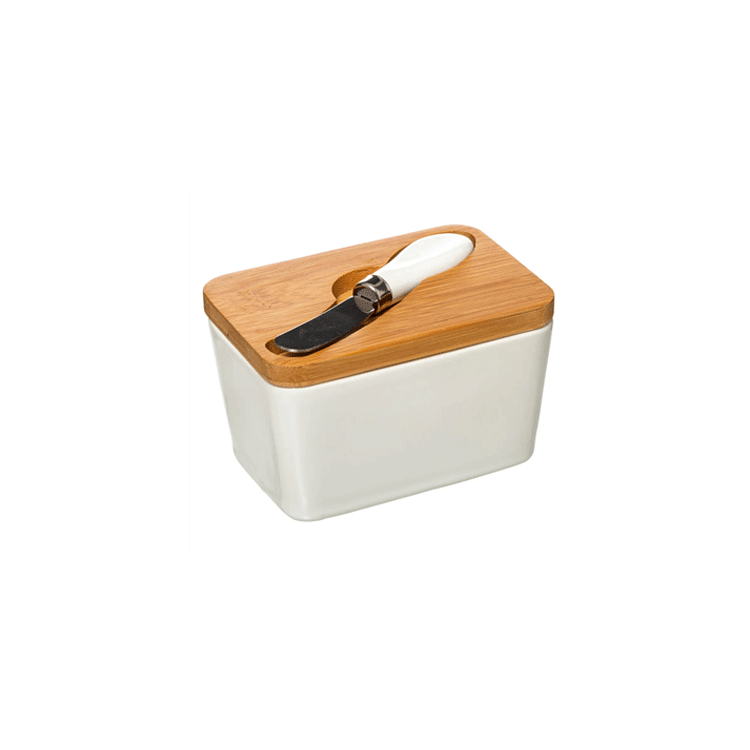 CERAMIC BUTTER DISH WITH KNIFE