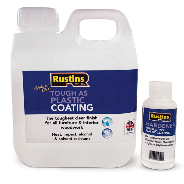 QUICK DRY TOUGH AS PLASTIC COATING 1LTR RUSTINS