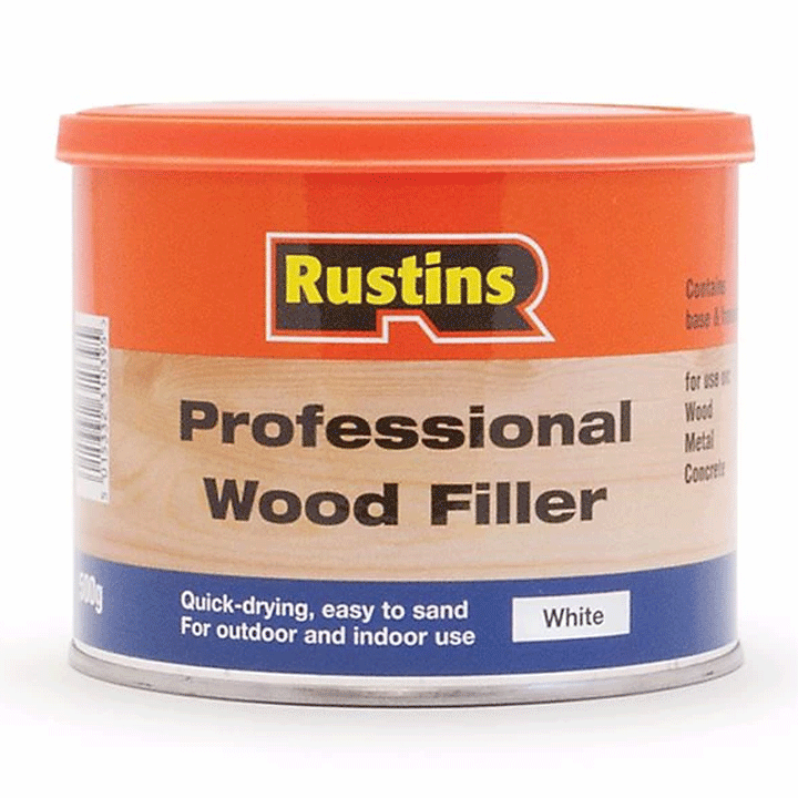 PROFESSIONAL WOOD FILLER WHITE RUSTINS 500GR