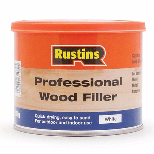 PROFESSIONAL WOOD FILLER WHITE RUSTINS 500GR