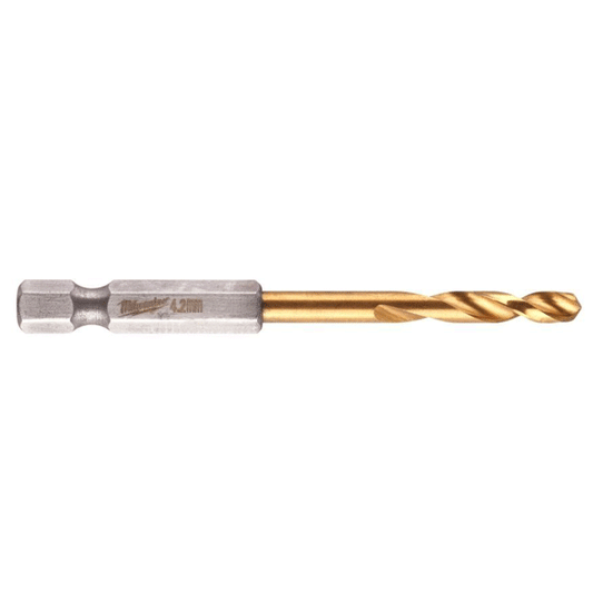 MILWAUKEE 1/4 HEX SHANK  METAL DRILL SWAVE HSS-G TI  4.2MM