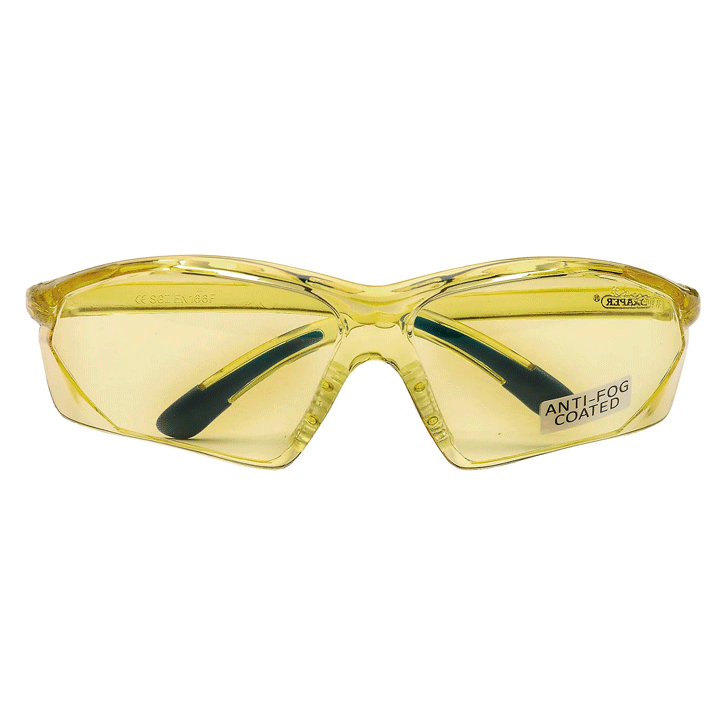 YELLOW ANTI-MIST SAFETY GLASSES
