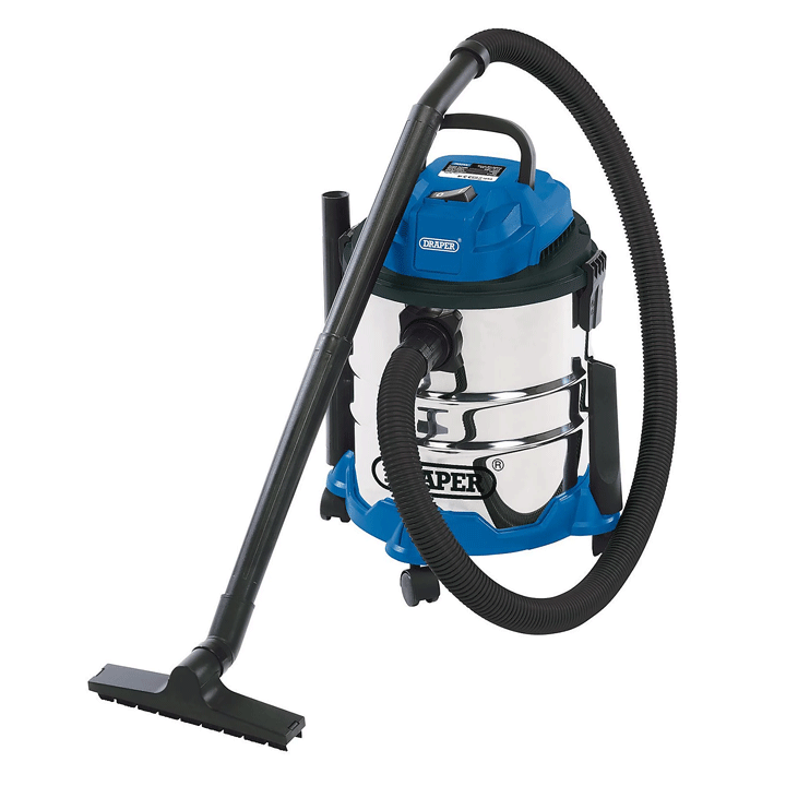 VACUUM CLEANER WET&DRY WITH S/STEEL TANK 20L 230V 1250W