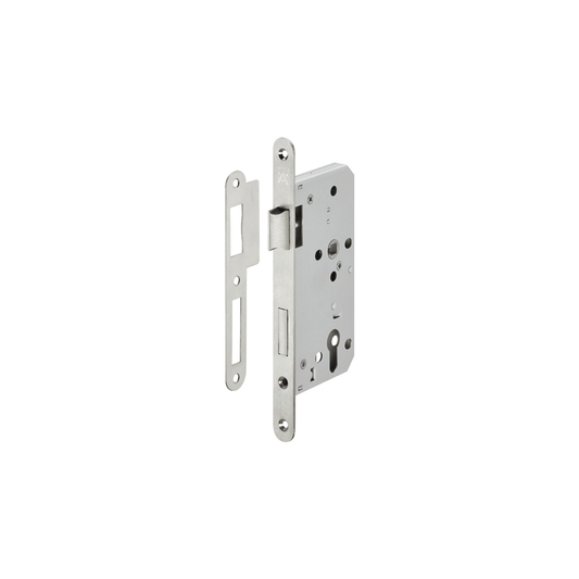 HAFELE MORTICE LOCK 20/55MM MAT BRUSHED ROUND FIRE