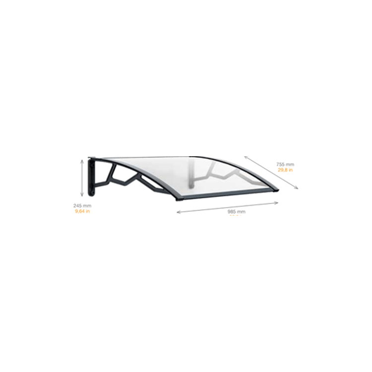 CANOPY IN TRANSP.COMPACT POLYCARBONATE 80X100CM