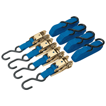 RATCHETING TIE DOWN STRAPS 4.5MX25MM 350KG 4PCS