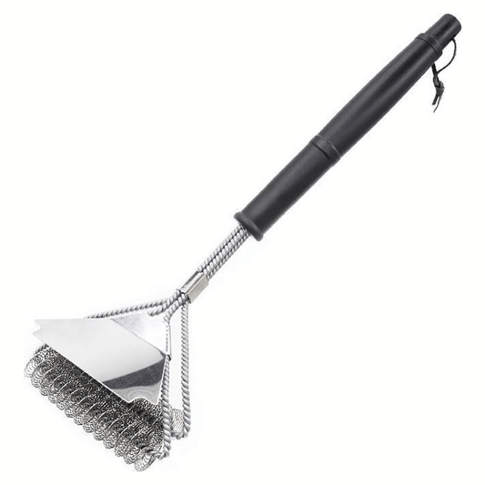 BBQ WIRE BRUSH 440X140X40MM WITH STAINLESS STEEL SCRAPER