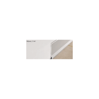 VINYL SKIRTING PVC 70MM WHITE 2M