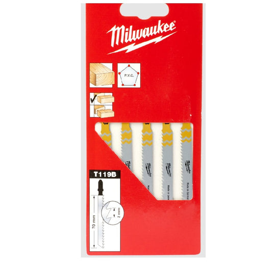 MILWAUKEE JIGSAW BLADES WOOD 50MM 5PCS