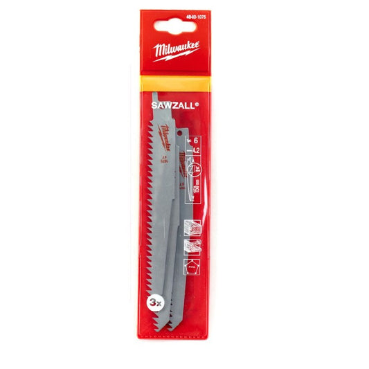 MILWAUKEE SAWZALL BLADE WOOD & PLASTIC 150MM 3PCS