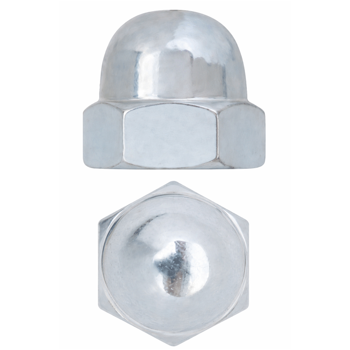 DOME NUTS ZPL 12MM DIN1587 100PCS GALVANIZE