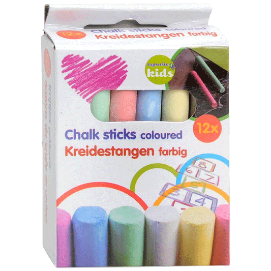 CHALK CLR 6X2X10CM 12PCS CSF