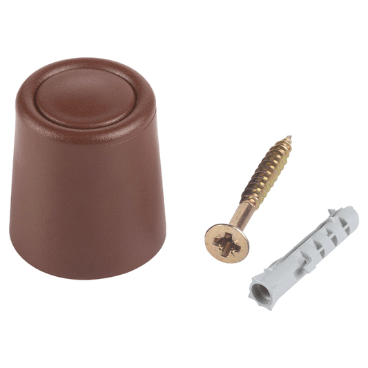 DOORSTOP-SCREWS-PLUGS 2PCS BROWN