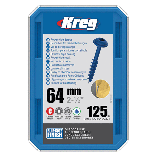 ΒΙΔΕΣ ΓΙΑ ΤΡΥΠΑ ΤΣΕΠΗΣ 64MM ΜΠΛΕ KOTE MAXI LOC ΧΟΝΔΡΟΥ ΣΠΕΙΡΩΜΑΤΟΣ KREG 125ΤΕΜ.