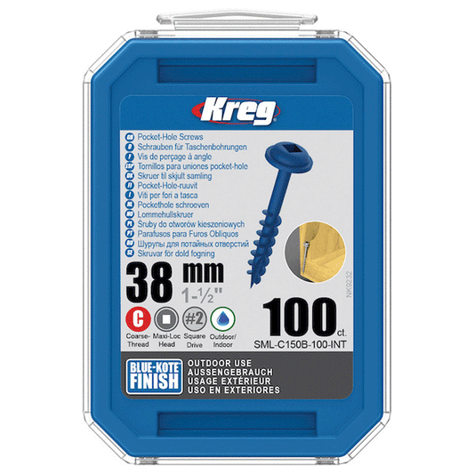 ΒΙΔΕΣ ΓΙΑ ΤΡΥΠΕΣ ΤΣΕΠΗΣ 38MM ΜΠΛΕ KOTE MAXI LOC ΧΟΝΔΡΟΥ ΣΠΕΙΡΩΜΑΤΟΣ KREG 100ΤΕΜ.