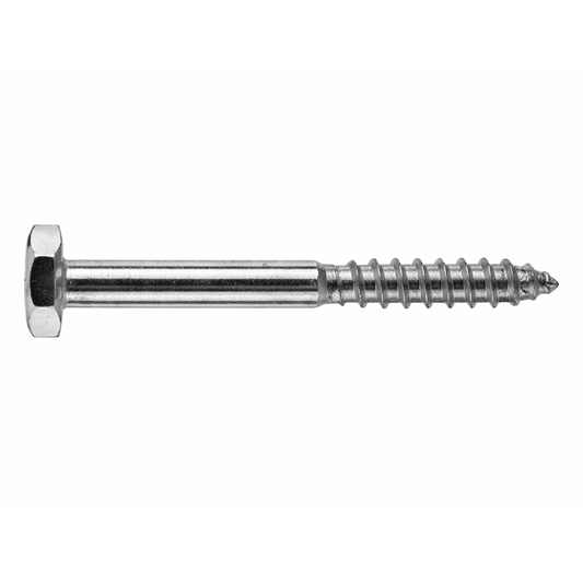 HEAD HEX WOOD SCREWS S/S 12X100MM DIN 571- UNI 704