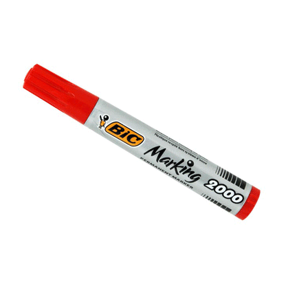 PERMANENT MARKER BUL. 1.8-2.5MM RED 2000