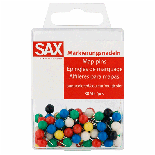 SAX COLOURED MAP PINS P80 ASS