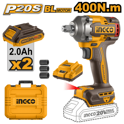 CORDLESS IMPACT WRENCH 400NM BL SET INGCO