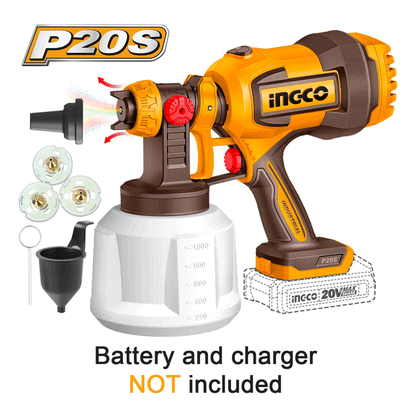 INGCO ΠΙΣΤΟΛΙ ΒΑΦΗΣ ΜΠΑΤΑΡΙΑΣ 20V 800ml (SOLO)