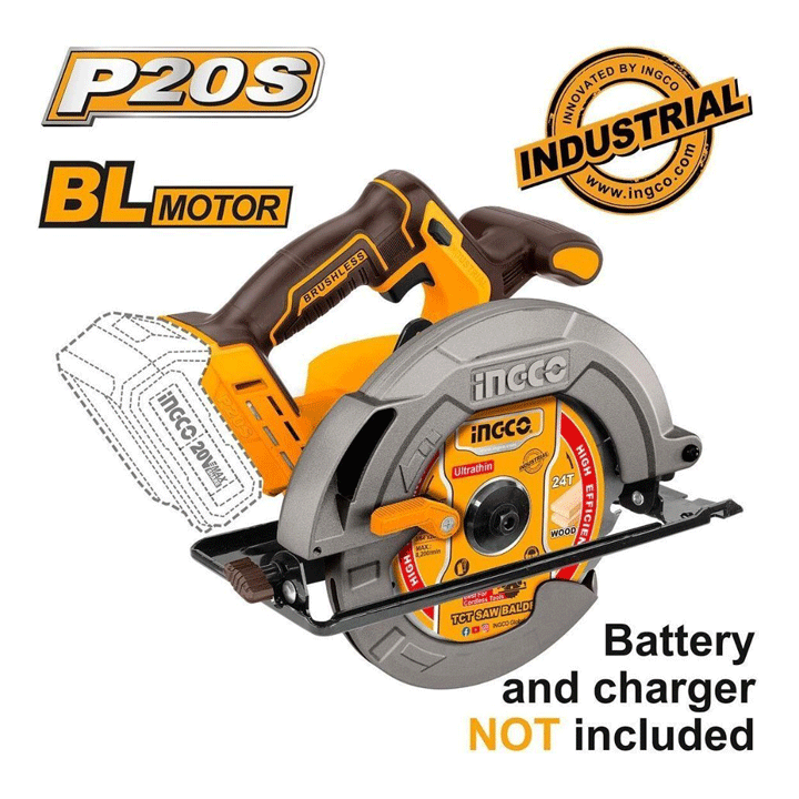 LITHIUM-ION CIRCULAR SAW SOLO 185MM 20V INGCO