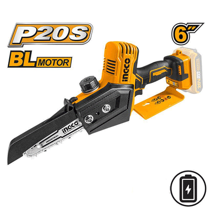 LITHIUM-ION MINI CHAIN SAW 20V 6" SOLO INGCO