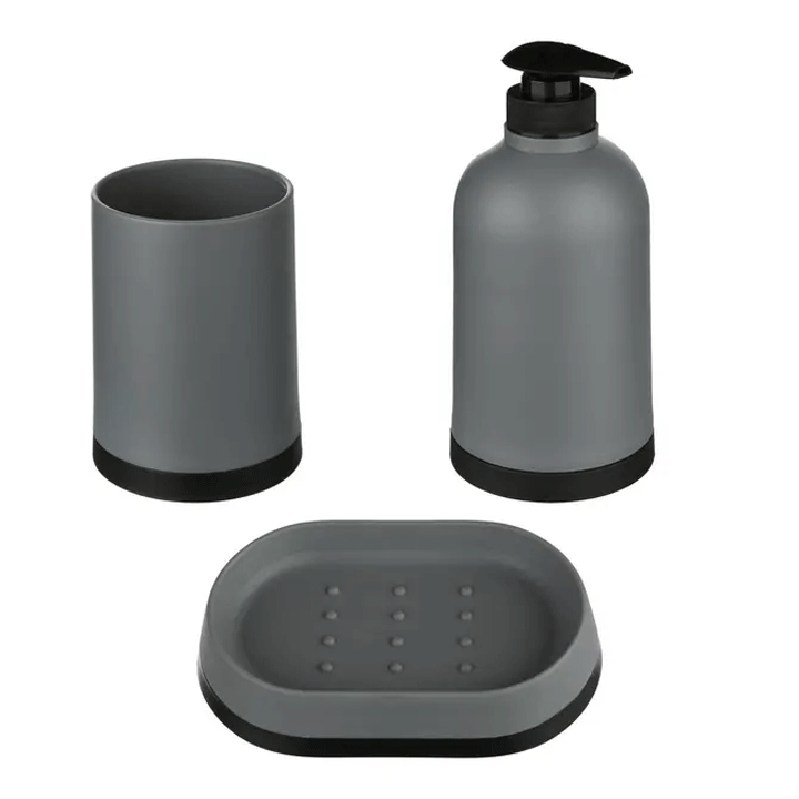 BATHROOM SET X3 PP GREY