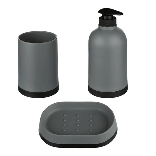 BATHROOM SET X3 PP GREY