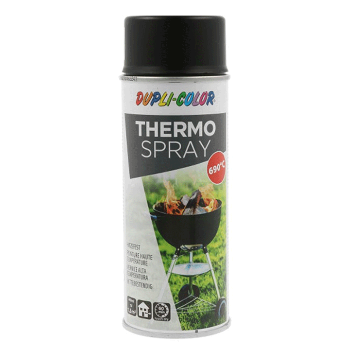 DUPLI-COLOR THERMO SPRAY BLACK 690°C 400ML