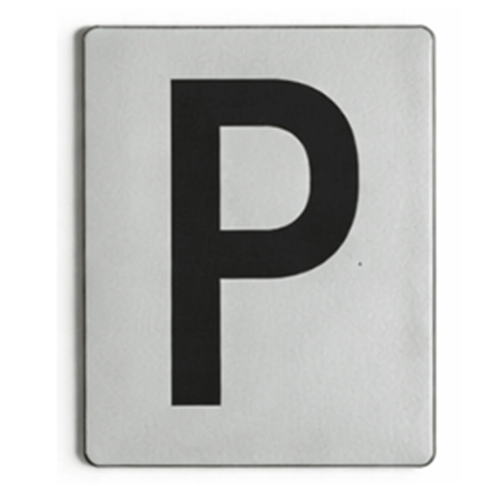 SIGN HOUSE LETTER "P" 4X3 SILVER