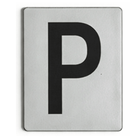 SIGN HOUSE LETTER "P" 4X3 SILVER