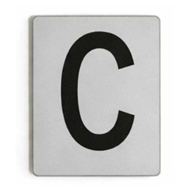 SIGN HOUSE LETTER "C" 4X3 SILVER