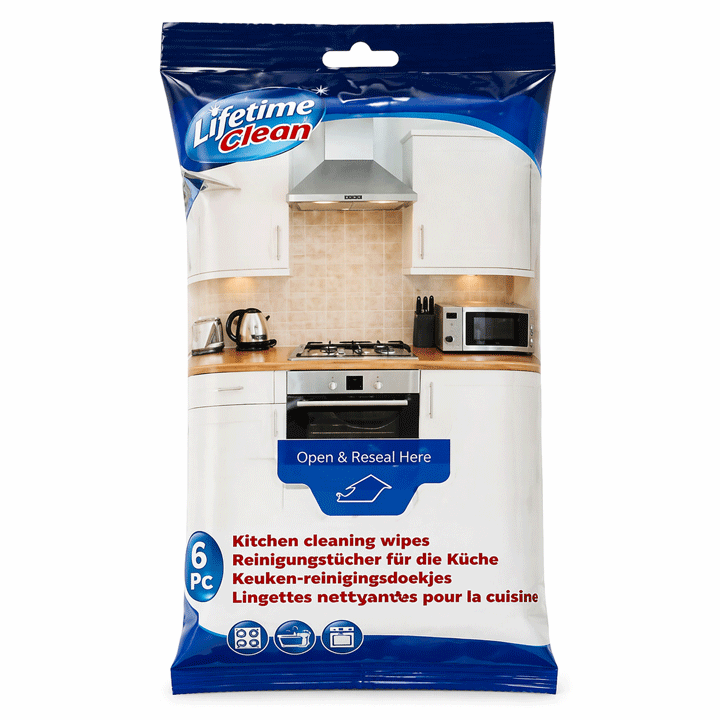 CLEANING WIPES KITCHEN 60PCSLIFETIME CLEAN 18X20CM