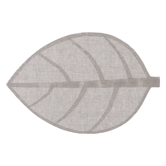 LEAF PLACEMAT 50X33 LIGHT GRAY