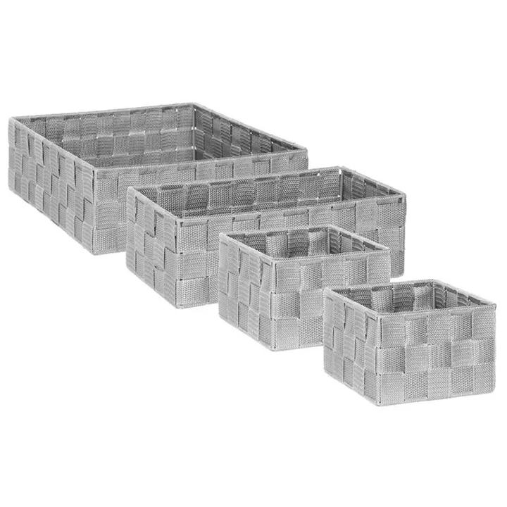 SQUARE BASKET SET X4 LIGHT GREY
