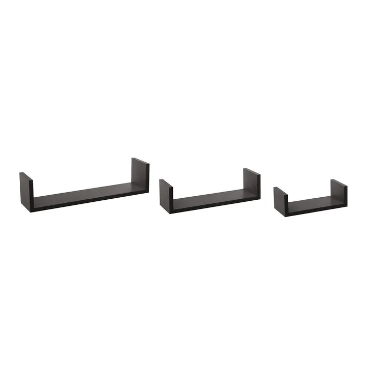 WALL SHELF EDGE BLACK X3