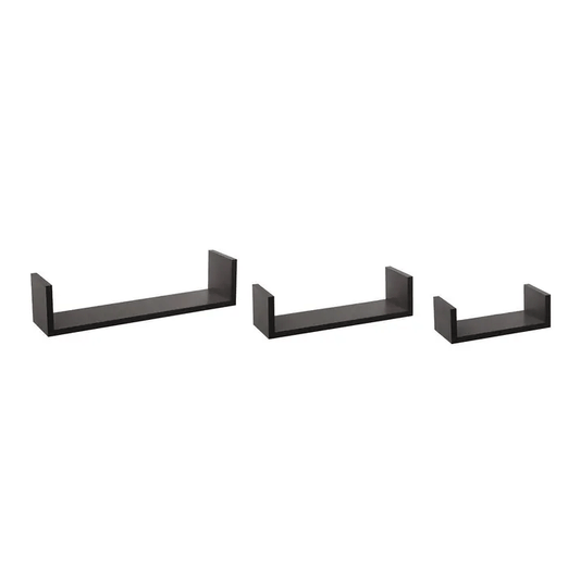 WALL SHELF EDGE BLACK X3