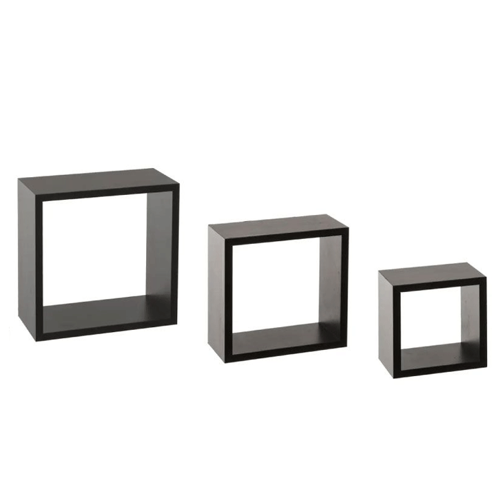WALL SHELF CUBE BLACK S X3