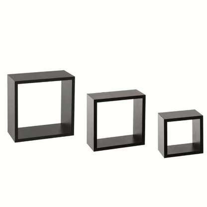 WALL SHELF CUBE BLACK S X3