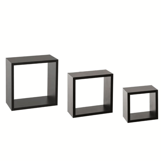 WALL SHELF CUBE BLACK S X3