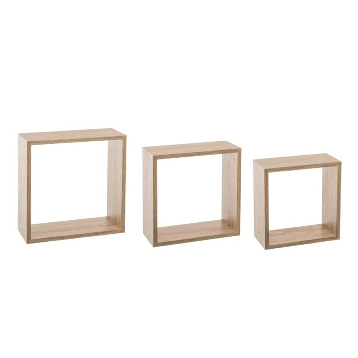WALL SHELF CUBE OAK NAT LX3