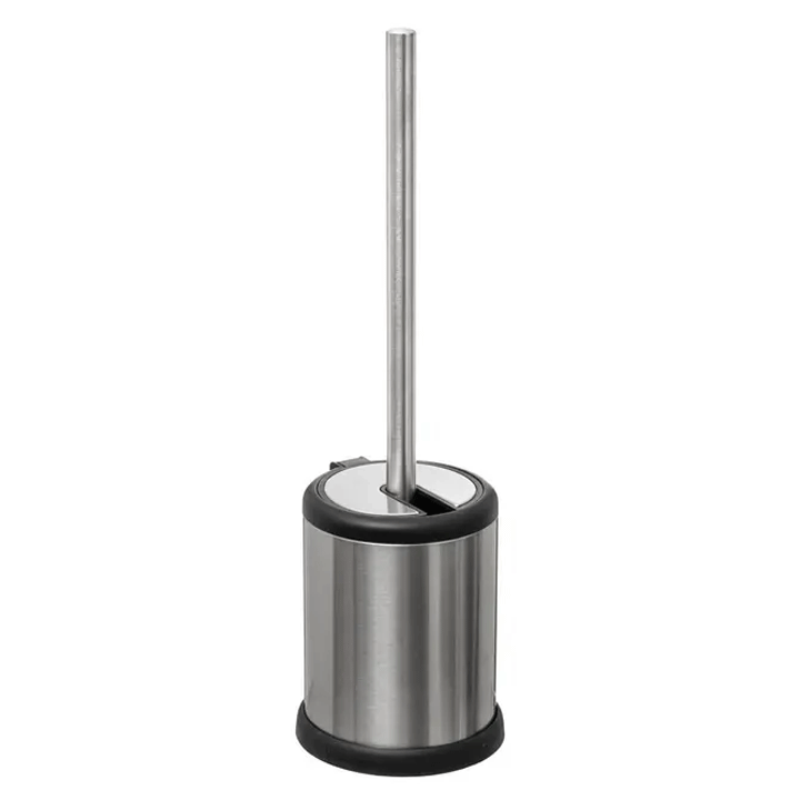 TOILET BRUSH WITH LID SILVER