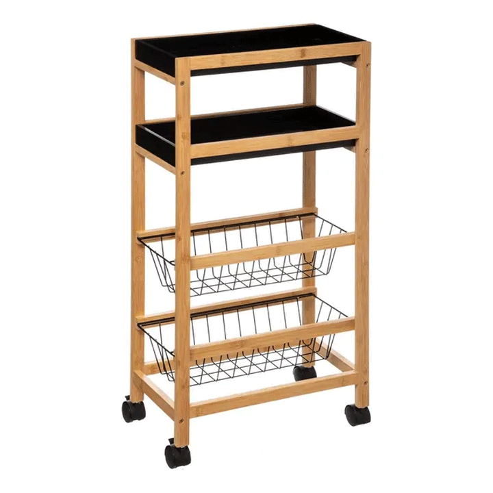 BLACKBAMBOO TROLLEY+REMOV TRAY