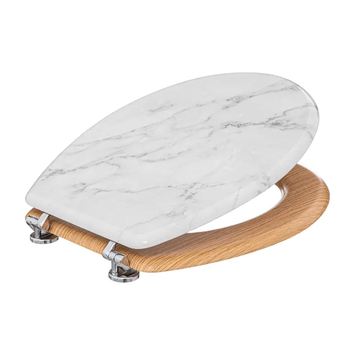 TOILET SEAT WHITE MARBLE EFFECT