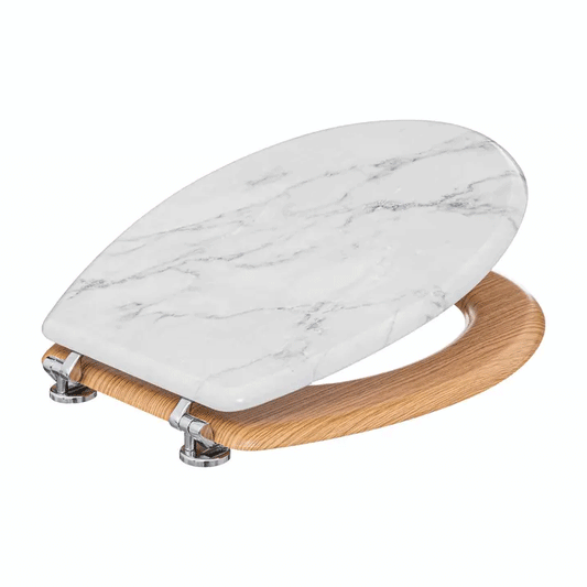 TOILET SEAT WHITE MARBLE EFFECT