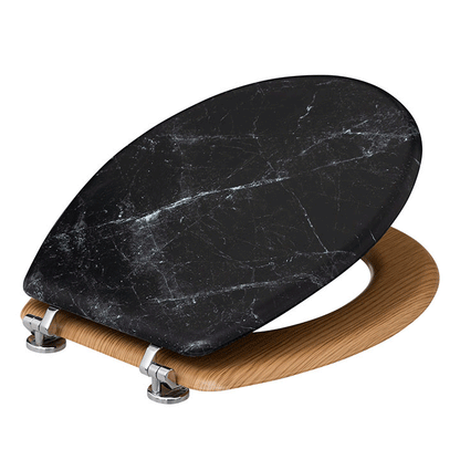 BLACK TOILET SEAT MARBLE EFFECT