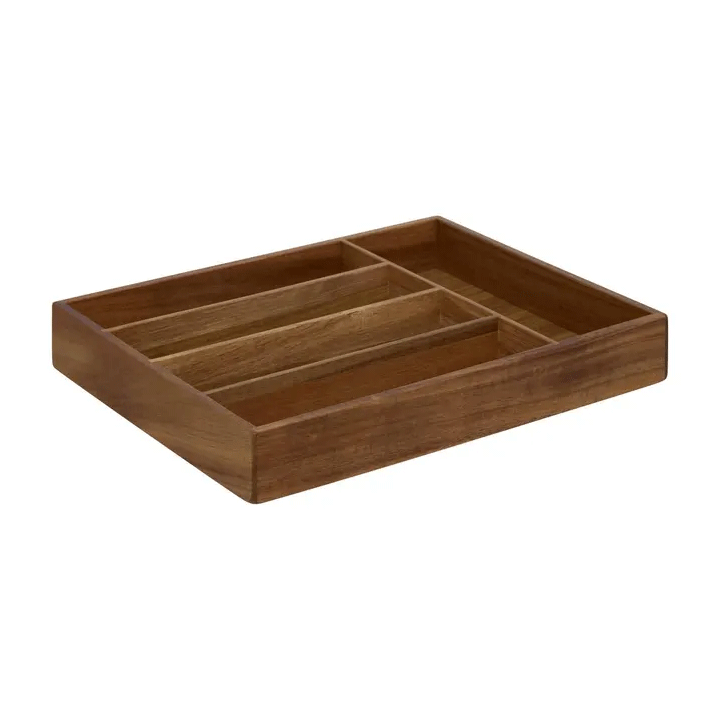 ACACIA 5COMP CUTTLERY RACK TS